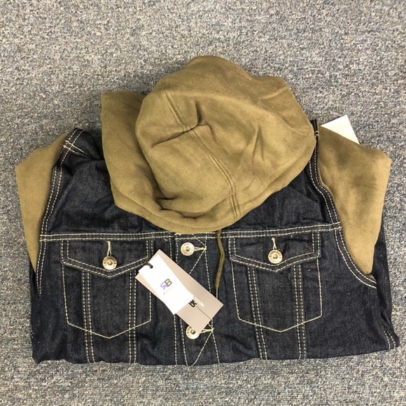 NWT Classic Hooded Denim Coat - Picture 2 of 5